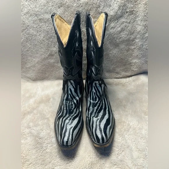 ROPER Girl's Riley Zebra Size 3 Western Boots - Picture 2 of 6